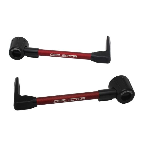 Coppia paraleva Accossato dritti alluminio rosso/nero attacco 16mm-17.5mm