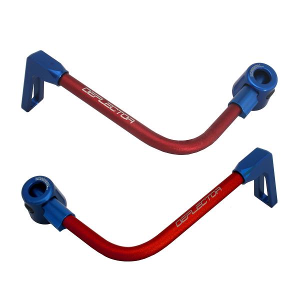 Coppia paraleva Accossato piegati alluminio rosso/blu attacco 12mm-16mm