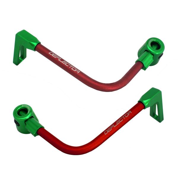 Coppia paraleva Accossato piegati alluminio rosso/verde attacco 16mm-17.5mm