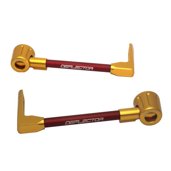 Coppia paraleva Accossato dritti alluminio rosso/oro attacco 16mm-17.5mm