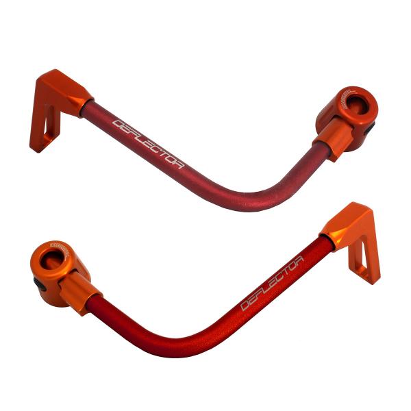 Coppia paraleva Accossato piegati alluminio rosso/arancione attacco 16mm-17.5mm