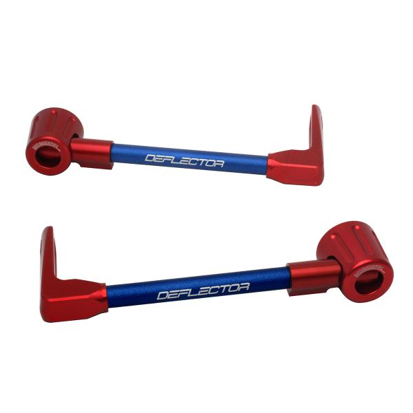 Coppia paraleva Accossato dritti alluminio blu/rosso attacco 16mm-17.5mm