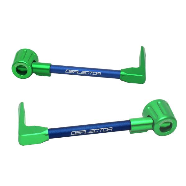Coppia paraleva Accossato dritti alluminio blu/verde attacco 12mm-16mm