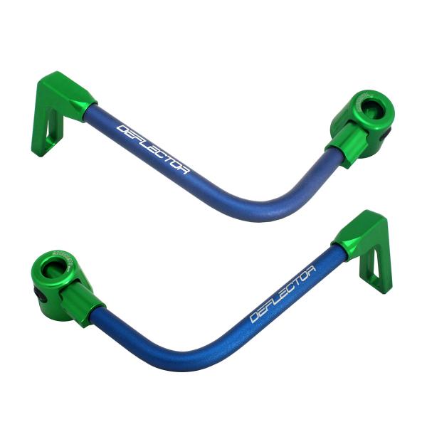 Coppia paraleva Accossato piegati alluminio blu/verde attacco 12mm-16mm