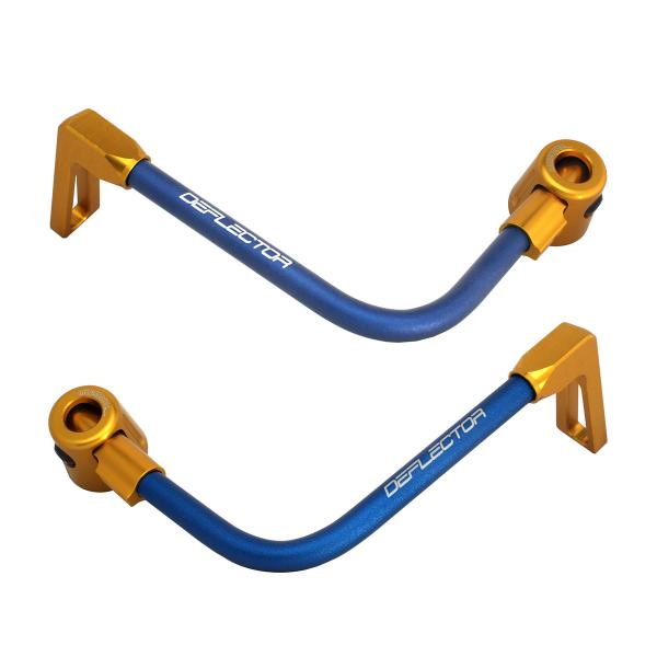 Coppia paraleva Accossato piegati alluminio blu/oro attacco 12mm-16mm
