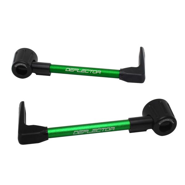 Coppia paraleva Accossato dritti alluminio verde/nero attacco 12mm-16mm