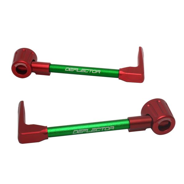 Coppia paraleva Accossato dritti alluminio verde/rosso attacco 16mm-17.5mm