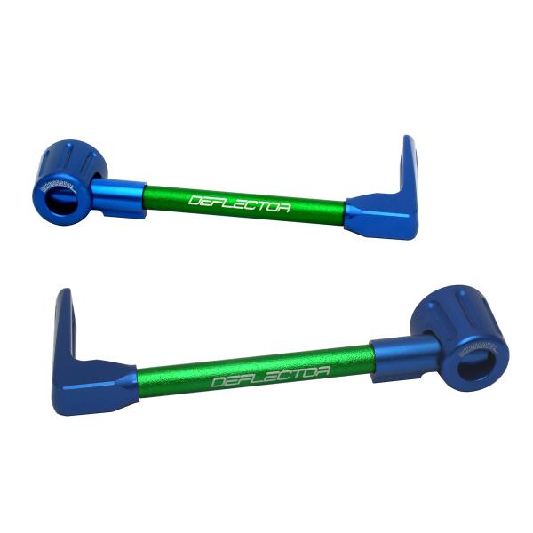 Coppia paraleva Accossato dritti alluminio verde/blu attacco 12mm-16mm