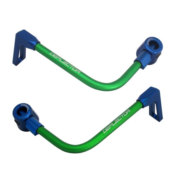 Coppia paraleva Accossato piegati alluminio verde/blu attacco 16mm-17.5mm