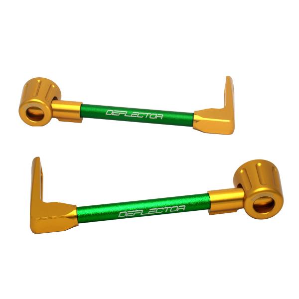 Coppia paraleva Accossato dritti alluminio verde/oro attacco 16mm-17.5mm