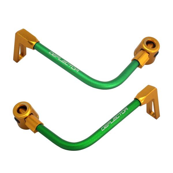 Coppia paraleva Accossato piegati alluminio verde/oro attacco 12mm-16mm