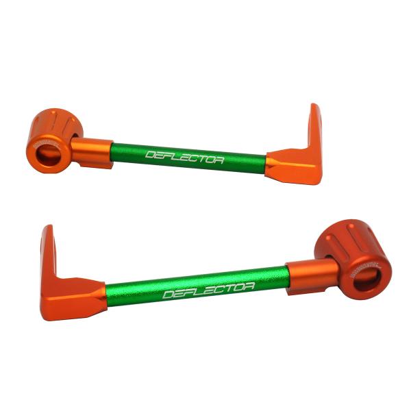 Coppia paraleva Accossato dritti alluminio verde/arancione attacco 12mm-16mm