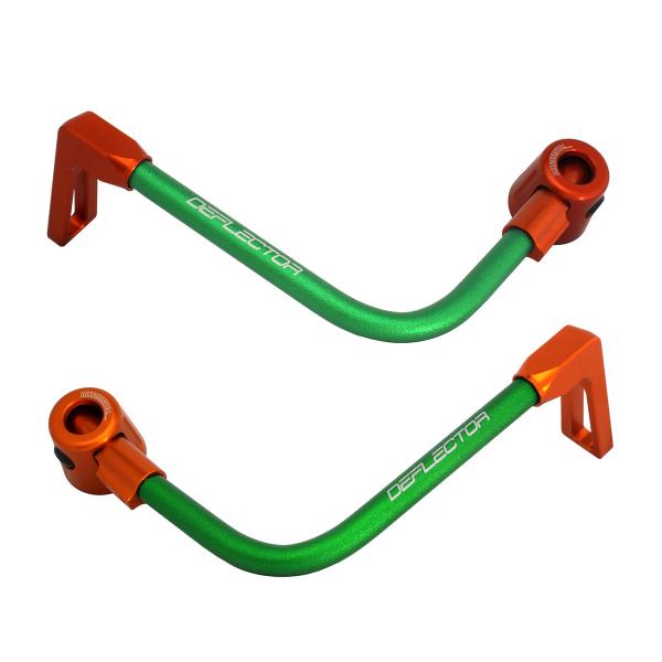 Coppia paraleva Accossato piegati alluminio verde/arancione attacco 16mm-17.5mm