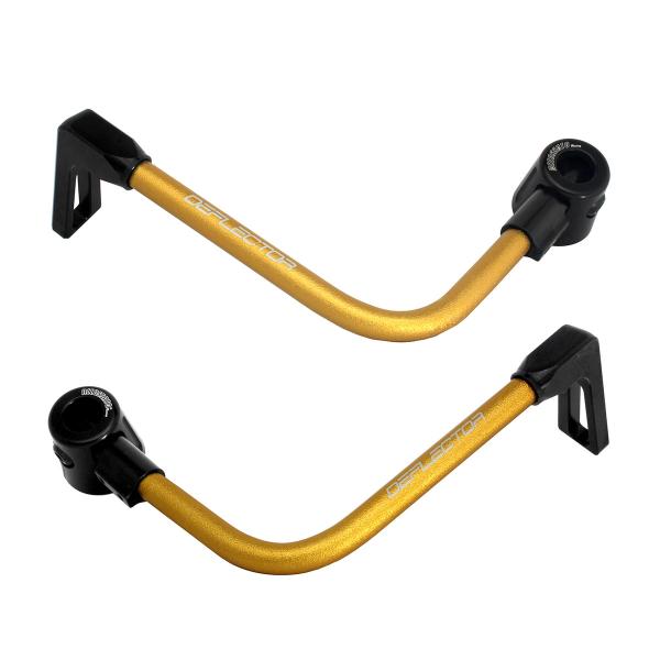 Coppia paraleva Accossato piegati alluminio oro/nero attacco 16mm-17.5mm