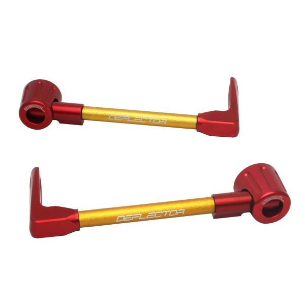 Coppia paraleva Accossato dritti alluminio oro/rosso attacco 12mm-16mm