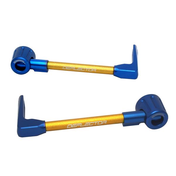 Coppia paraleva Accossato dritti alluminio oro/blu attacco 12mm-16mm