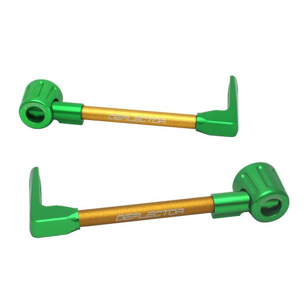 Coppia paraleva Accossato dritti alluminio oro/verde attacco 12mm-16mm