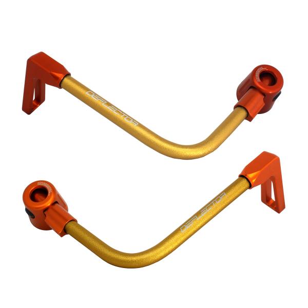 Coppia paraleva Accossato piegati alluminio oro/arancione attacco 12mm-16mm