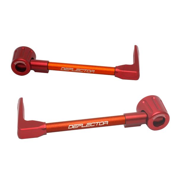 Coppia paraleva Accossato dritti alluminio arancione/rosso attacco 16mm-17.5mm