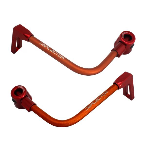 Coppia paraleva Accossato piegati alluminio arancione/rosso attacco 12mm-16mm