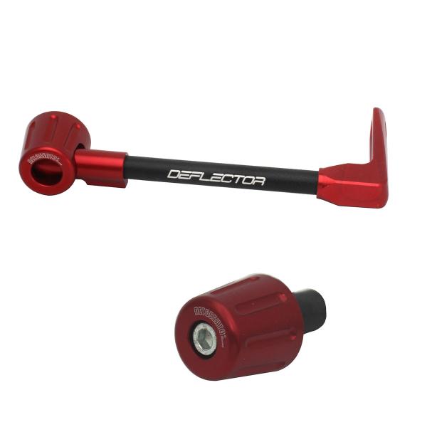 Accossato lever guard straight brake black/red aluminum connection 16mm-17.5mm bar-end caps