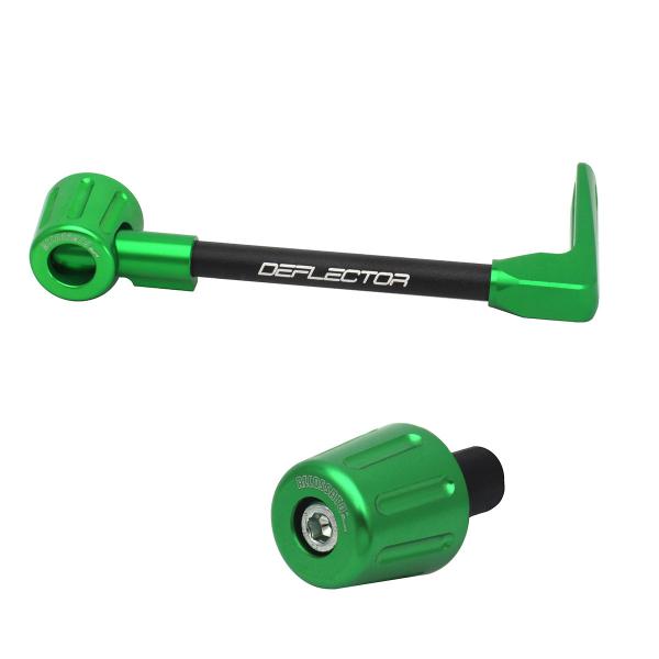 Accossato lever guard straight brake black/green aluminum connection 12mm-16mm bar-end caps