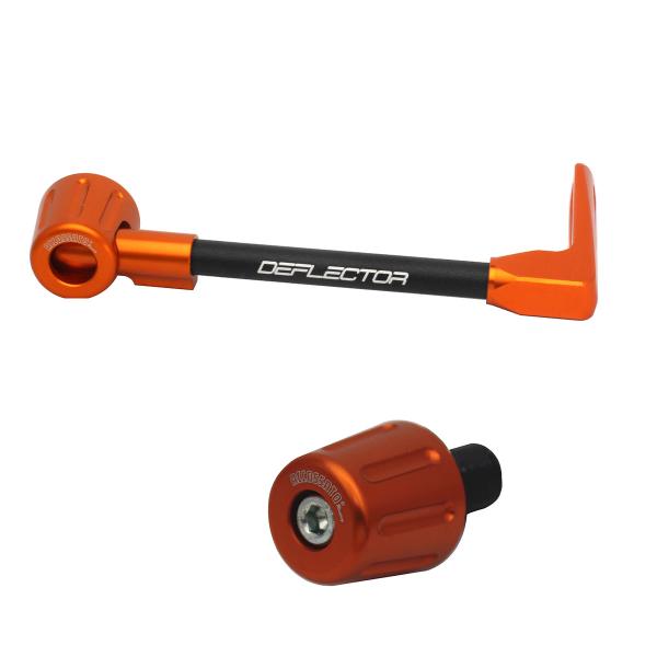 Accossato lever guard straight brake black/orange aluminum connection 16mm-17.5mm bar-end caps