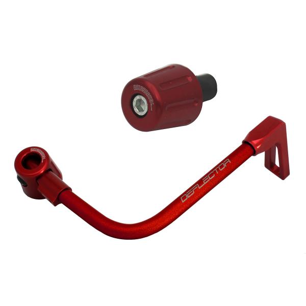 Accossato lever guard bent tube brake red aluminum connection 16mm-17.5mm bar-end caps