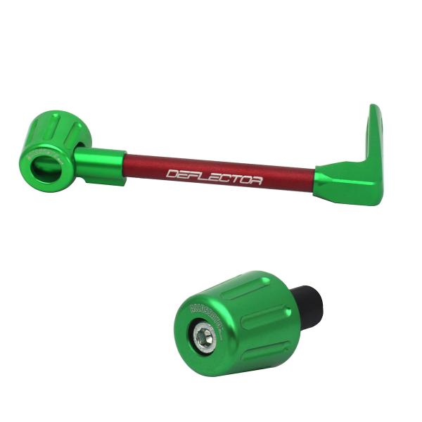 Accossato lever guard straight brake red/green aluminum connection 12mm-16mm bar-end caps