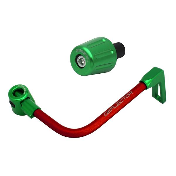 Accossato lever guard bent tube brake red/green aluminum connection 16mm-17.5mm bar-end caps