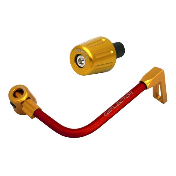 Accossato lever guard bent tube brake red/gold aluminum connection 16mm-17.5mm bar-end caps