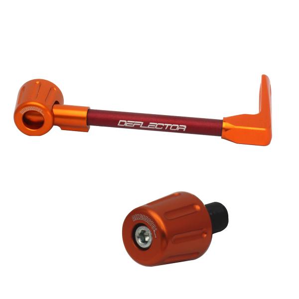Accossato lever guard straight brake red/orange aluminum connection 12mm-16mm bar-end caps