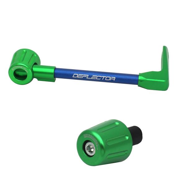 Accossato lever guard straight brake blue/green aluminum connection 16mm-17.5mm bar-end caps