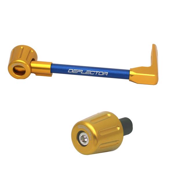 Accossato lever guard straight brake blue/gold aluminum connection 12mm-16mm bar-end caps