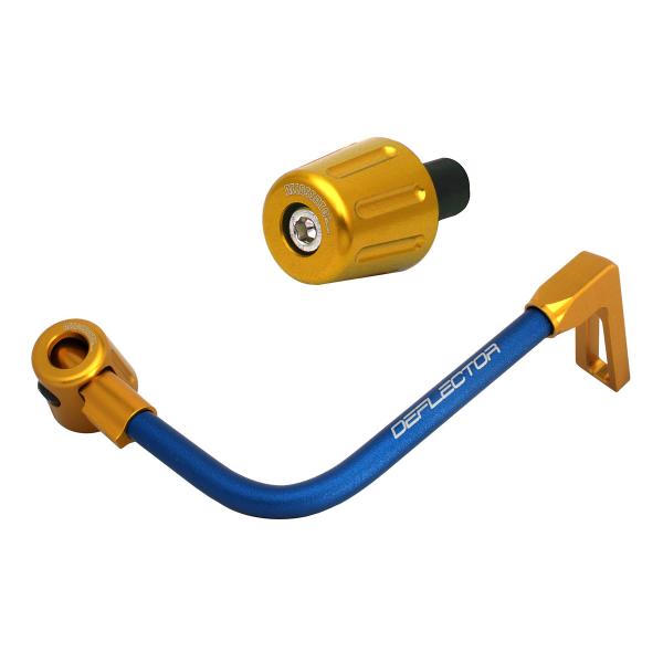 Accossato lever guard bent tube brake blue/gold aluminum connection 16mm-17.5mm bar-end caps
