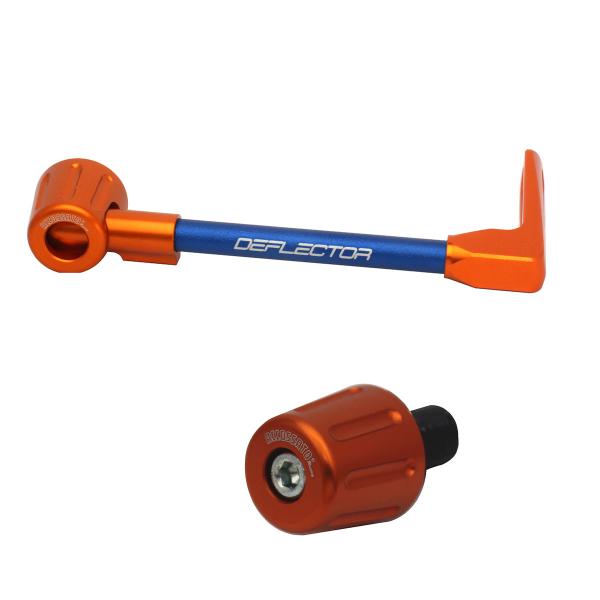 Accossato lever guard straight brake blue/orange aluminum connection 12mm-16mm bar-end caps