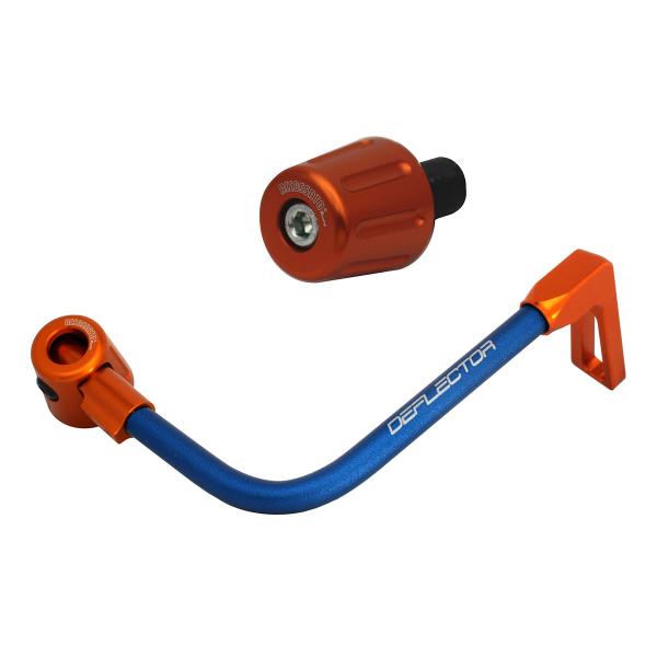 Accossato lever guard bent tube brake blue/orange aluminum connection 16mm-17.5mm bar-end caps