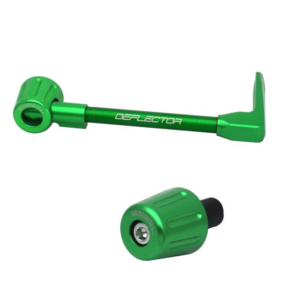Accossato lever guard straight brake green aluminum connection 16mm-17.5mm bar-end caps