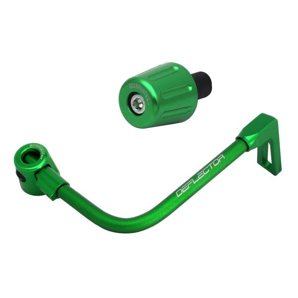 Accossato lever guard bent tube brake green aluminum connection 12mm-16mm bar-end caps