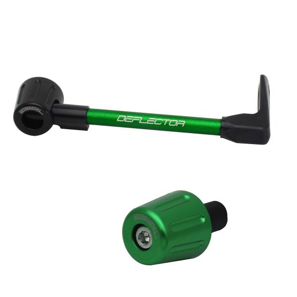 Accossato lever guard straight brake green/black aluminum connection 12mm-16mm bar-end caps