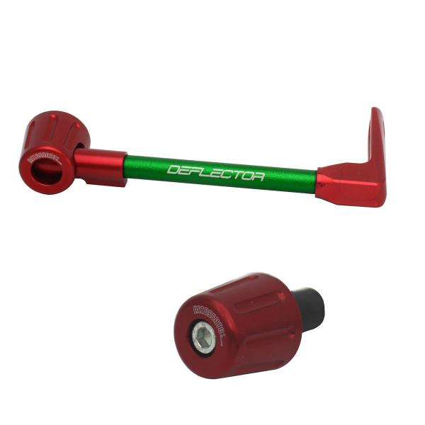 Accossato lever guard straight brake green/red aluminum connection 12mm-16mm bar-end caps