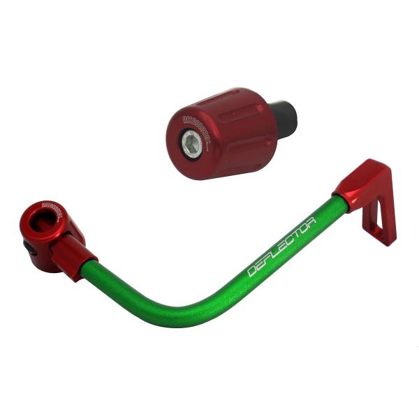 Accossato lever guard bent tube brake green/red aluminum connection 12mm-16mm bar-end caps