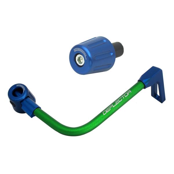Accossato lever guard bent tube brake green/blue aluminum connection 16mm-17.5mm bar-end caps