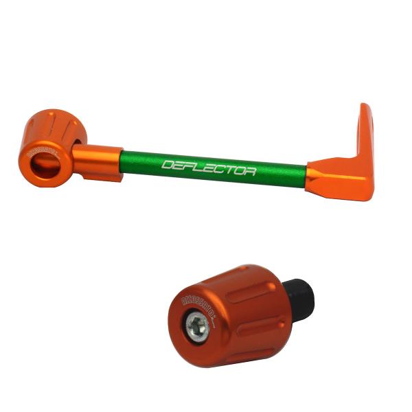 Accossato lever guard straight brake green/orange aluminum connection 16mm-17.5mm bar-end caps