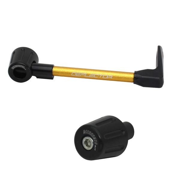 Accossato lever guard straight brake gold/black aluminum connection 12mm-16mm bar-end caps