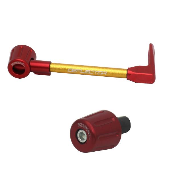 Accossato lever guard straight brake gold/red aluminum connection 16mm-17.5mm bar-end caps