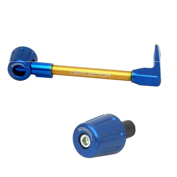 Accossato lever guard straight brake gold/blue aluminum connection 16mm-17.5mm bar-end caps