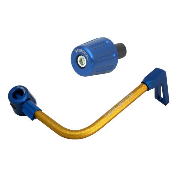 Accossato lever guard bent tube brake gold/blue aluminum connection 16mm-17.5mm bar-end caps