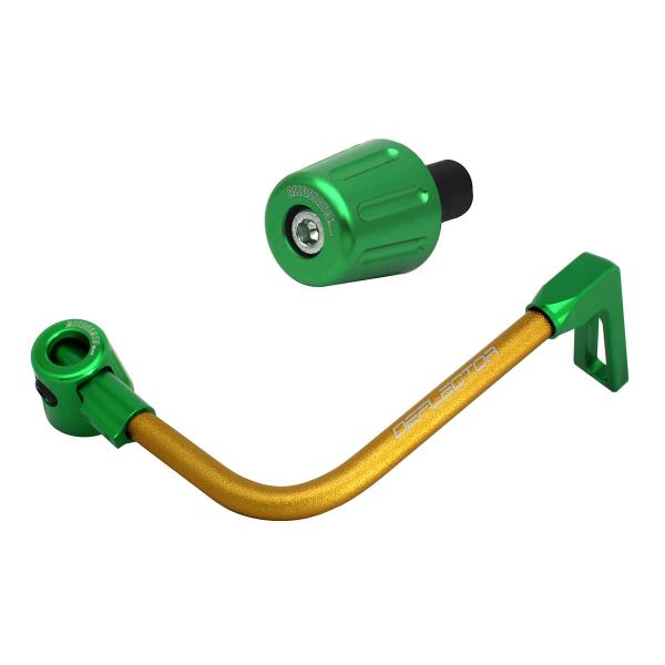Paraleva freno Accossato piegato alluminio oro/verde attacco 12mm-16mm con terminale