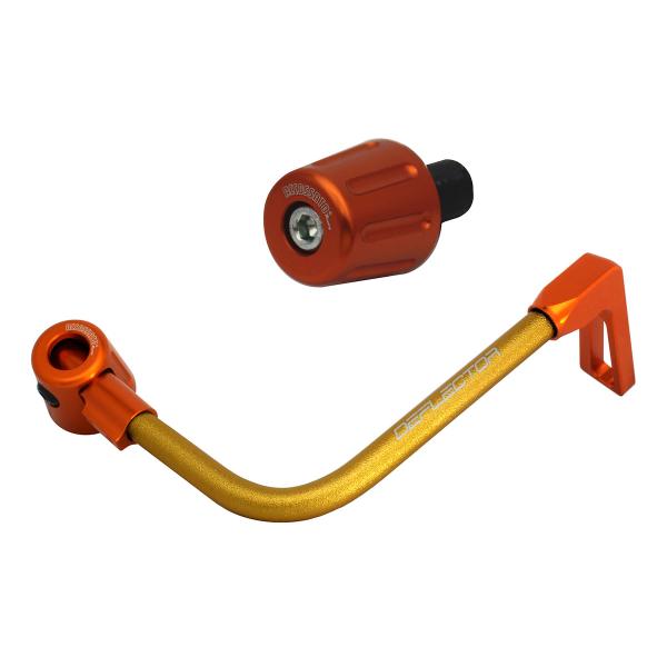 Accossato lever guard bent tube brake gold/orange aluminum connection 12mm-16mm bar-end caps